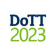 Zweizeiliger Text auf weißem Hintergrund; in der ersten Zeile steht "DoTT" in blau, darunter "2023" in grün